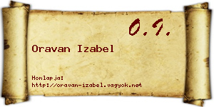 Oravan Izabel névjegykártya